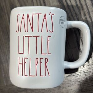 Rae Dunn Double Sided Coffee Mug- “SANTA’S LITTLE HELPER”
